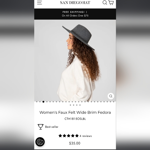 ⚡ FLASH SALE - Four Buttons by San Diego Hat Co. Fedora Hat - Picture 6 of 6